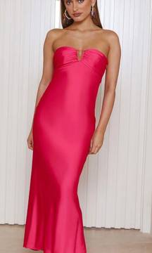 Who’s That Girl Satin Pink Maxi Dress