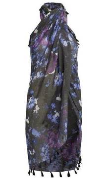 Peter Som x Curateur Dream Floral Fringed Sarong Swim Coverup OS NWT