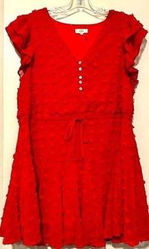 Entro red short sleeve dress size L