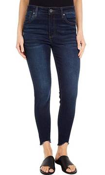 Connie ankle skinny in lightly distressed curved raw hem edition