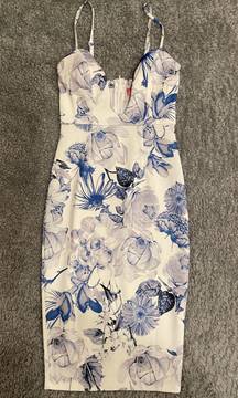 Blue And White Floral Dress