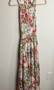 Women's Abel the Label White Floral Maxi Dress-Medium