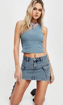 Mini Denim Cargo Skirt