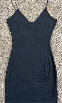 Black Slim Fit Slip Dress