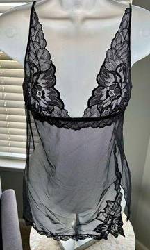 Victoria’s Secret Black Babydoll Lingerie Sz. Med