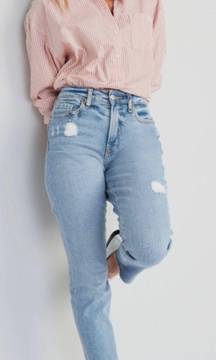 Sky-Hi Straight Raw Hem Jeans