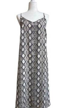 See You Monday Snake Print Animal Print Women Size L Polyester Satin Slip Dress