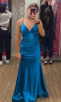 blue prom dress in great condition 