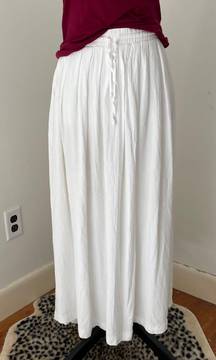 Vintage White Linen Blend Midi/Maxi Skirt