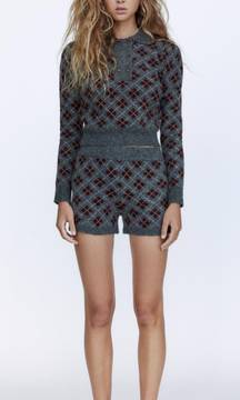 NWT  set argyle knit polo sweater and knit short