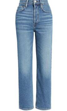 Redone Stovepipe High Waisted Jeans in Clean Dusk