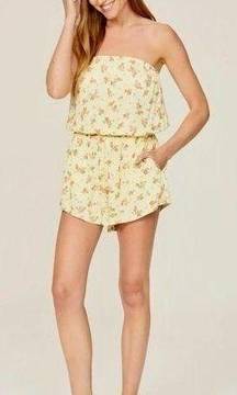 SPIRITUAL GANGSTER🍃LARGE CHALLIS ROMPER 🍃SOFT YELLOWS WITH CUTE FLORAL PRINT