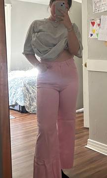 wide leg twill pants