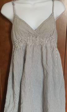 White And Gray Striped  Dress