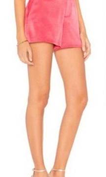 Alice + Olivia Cady High-Waist Raspberry Pink Pocket Satin Shorts Sz 8 ~ Barbie