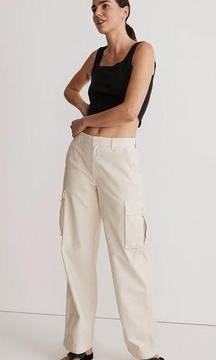 Madewell Garment-Dyed Low Slung Straight Cargo Pants Vintage Linen 32 NWT