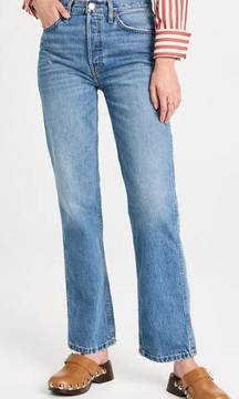 RE/DONE 90S High Rise Loose Jeans Size 27 Blue Haze NWT