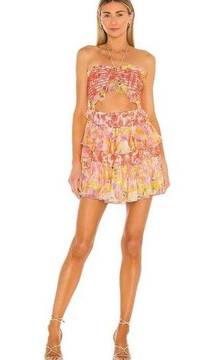 ROCOCO SAND Nesh Cut Out Mini Dress Pink Orange Yellow Womens Size Medium