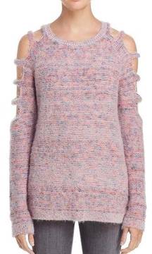 BanJara Womens Pink Knit Cold Shoulder Long Sleeves Pullover Sweater Sz …