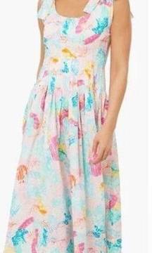 Hunter Bell Braden Dress in Painterly Rainbow Print Size 4