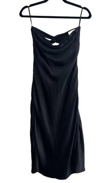 NEW NWT  Aubrey Strapless Satin Midi Dress Black