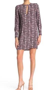 Equipment Bonnie Snake Print Keyhole Shift Dress S