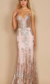 New Rose Gold Prom Dress 