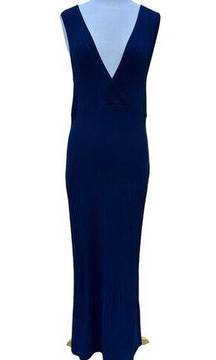 Shape FX Figure Flattering Seamless Fitted Navy Blue Maxi Sweater Dress Size XL