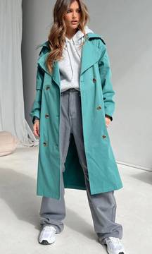 Teal Trench Coat