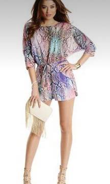 Womens  Animal Print Multi-Colored Romper - Sz XS