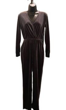 GIBSON LATIMER Grey Velour Jumpsuit - size XS