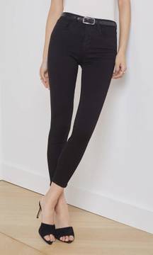 New L’agence Margot High Rise Skinny Stretch Jeans In Black Noir Size 27