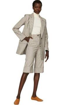 Co Striped Oversized Blazer in Gray Large Womens Jacket