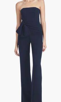 Sachin & Babi Whitley Bow Strapless Jumpsuit, Navy, size 14