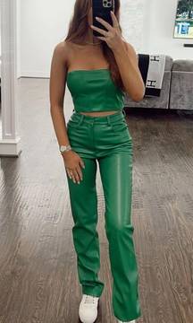 Green Leather Tube Top