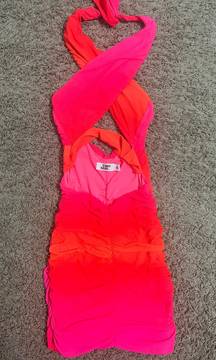 Pink and Orange Party Dress