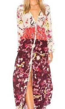 Rococo Sand Floral Maxi Dress Colorful Silk