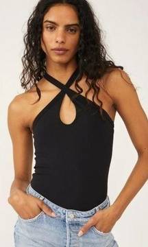 Free People Cross My Heart Duo Bodysuit Black Size Small/Medium