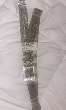 boutique silver chain rhinestone belt