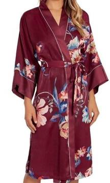 In Bloom lenox floral satin robe XS/S