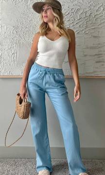 Sky Blue Linen Pants