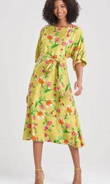 Natori Chikayo-Obi Silk Boatneck Dress