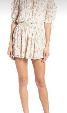 Hemant & Nandita Off the Shoulder Romper Floral Ivory Women's Size XS