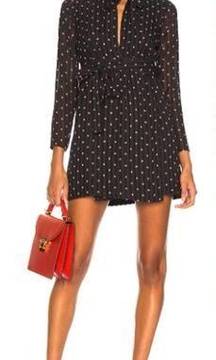 Alexis Leila Polka Dot Long Sleeve Tie Neck Mini Dress Rio Print Women's Size L