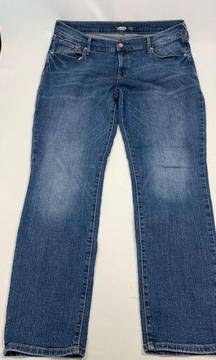 Old Navy Women's Denim Five Pocket Mid-Rise Original Straight Jeans Blue Size 16