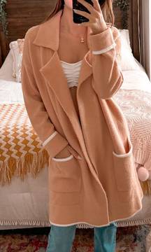 Light Pink Long Cardigan Duster 