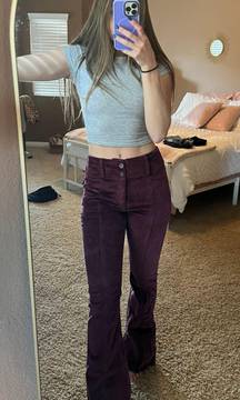Tilly’s Maroon Corduroy Flare Pants 