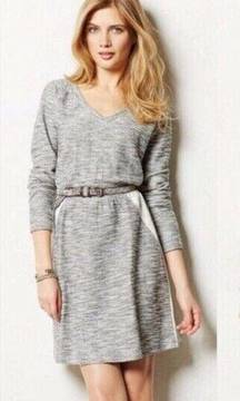 anthropologie saturday sunday gray long sleeve sweater dress with pockets size S