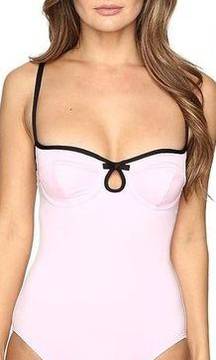 KATE SPADE Pink Underwire One Piece Lined Swimsuit XL