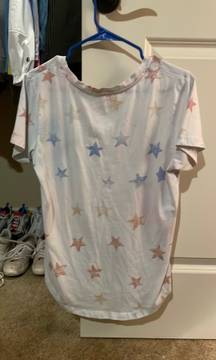 A White Tee With Colorful Stars